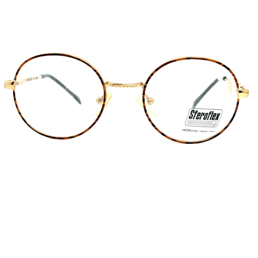 Vintage Sferoflex S368 Copper Brown‎ Gold Oval Glasses Frame H14343